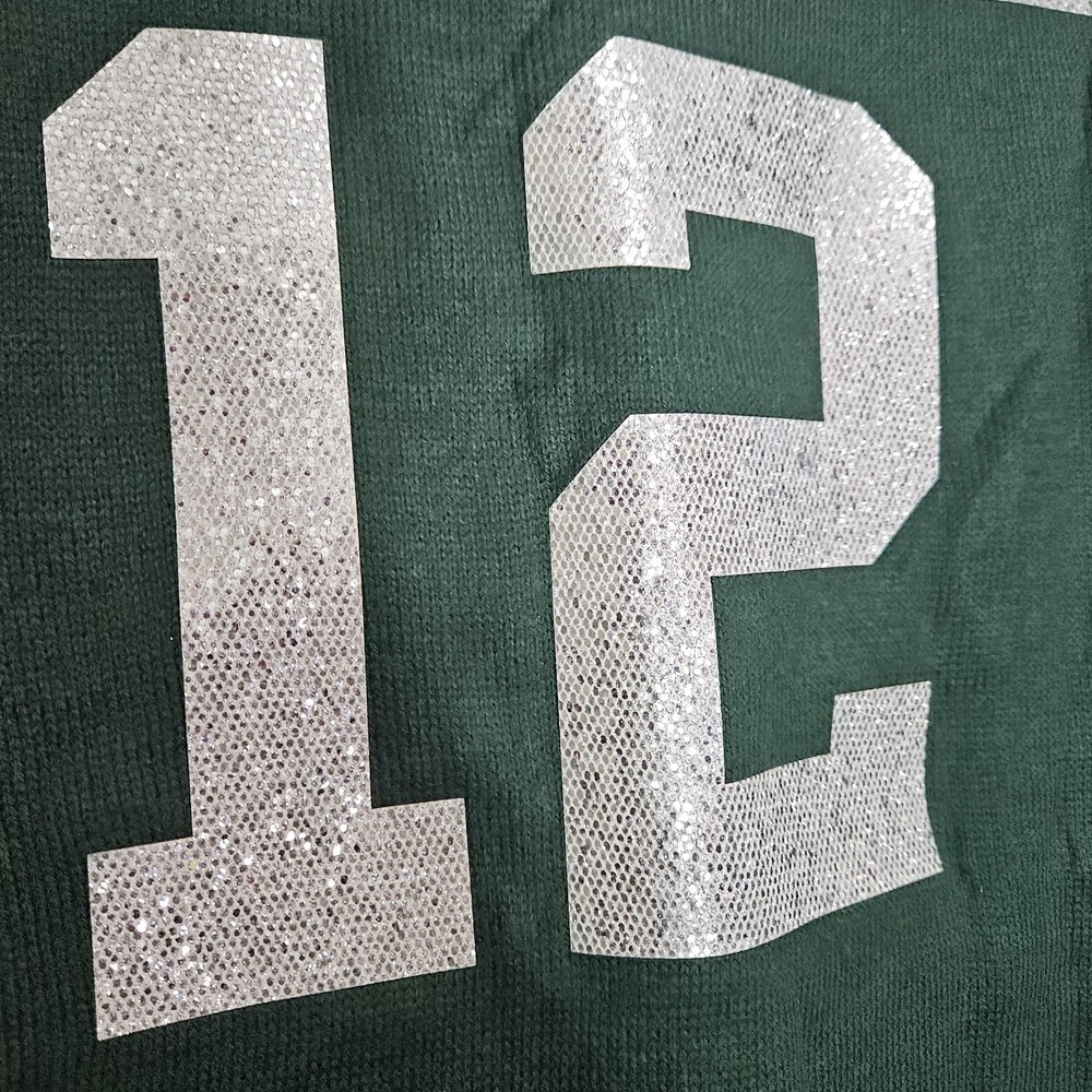 NFL Green Bay Packers Sweater Womens S Green Excellent Aaron Rodgers #12 Holiday - Picture 9 of 11